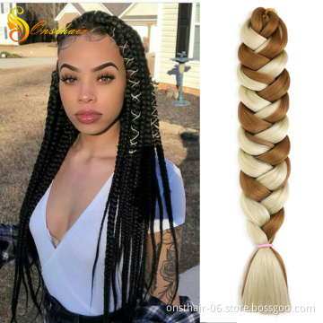 MYZYR 41 Inch Afro Ombre Braiding Pre Stretched For Box Twist Wholesale Synthetic Jumbo Crochet Hair Extension For Braids